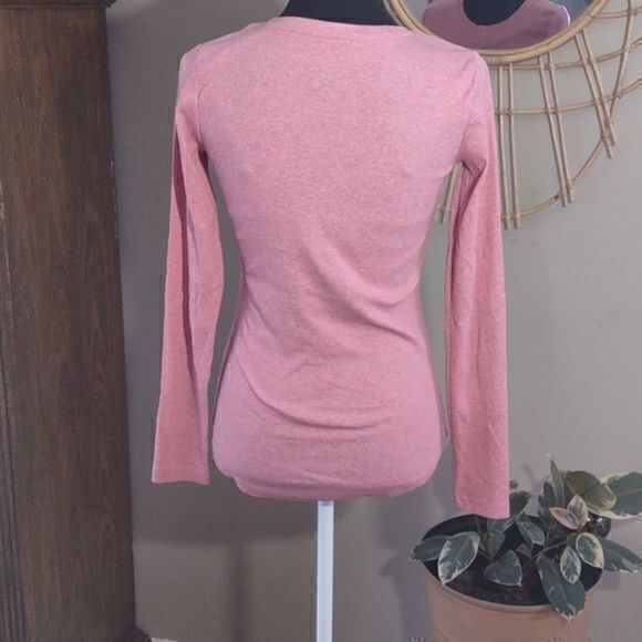 G.H Bass & Co. Henly Button Neck Salmon Pink Long‎ Sleeve Sz S - Picture 4 of 11